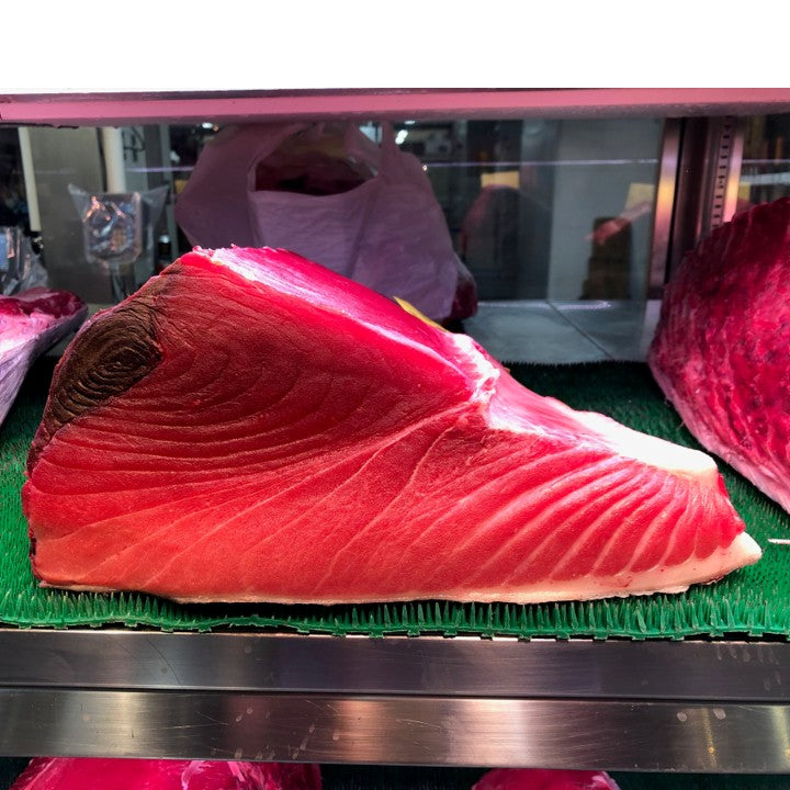 最高級本マグロの希少部位（ホホ肉、ノウテン）［豊洲直送］計1kg 頬肉 脳天 鮮魚 バーベキュー 海鮮 BBQ【本マグロ脳天+ホホ肉１K】 –  豊洲おかわり鮮魚店