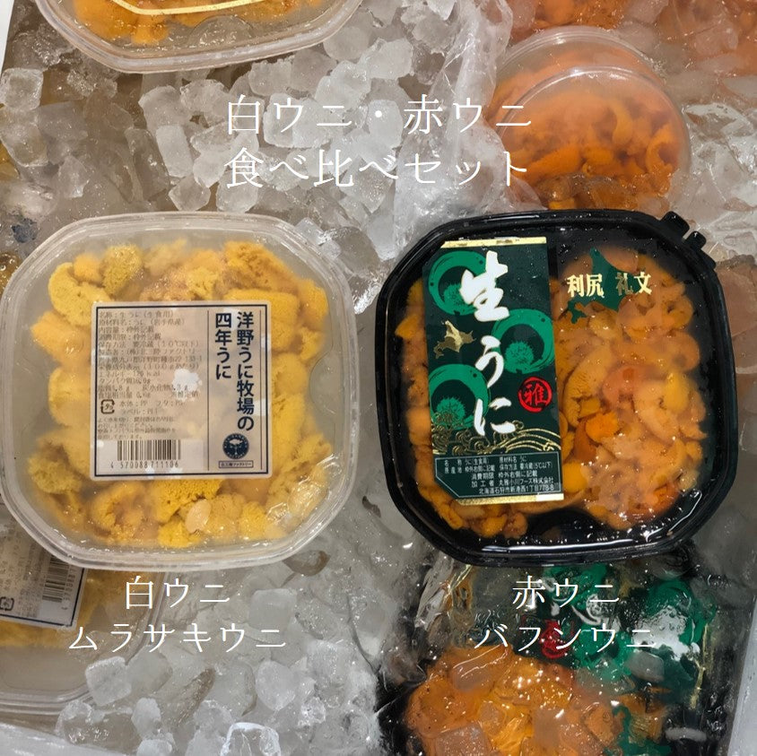 特選雲丹 赤ウニ（100g）・白ウニ（100g）食べ比べ 塩水ウニ2パック